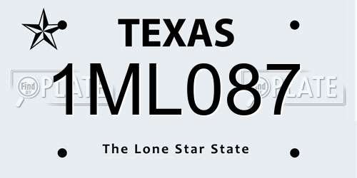 1ML087 Texas License Plate