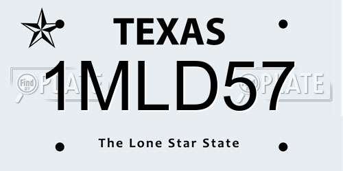 1MLD57 Texas License Plate