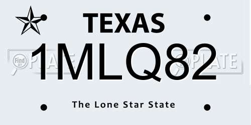 1MLQ82 Texas License Plate