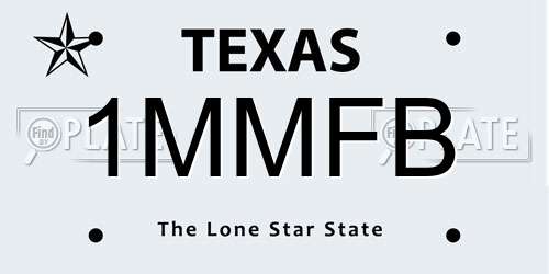 1MMFB Texas License Plate