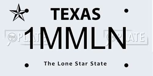 1MMLN Texas License Plate