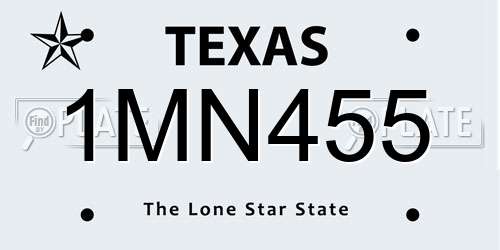1MN455 Texas License Plate