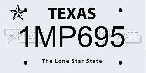1MP695 Texas License Plate