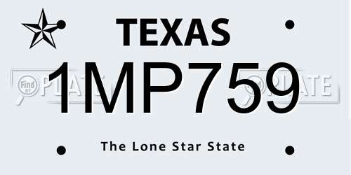 1MP759 Texas License Plate
