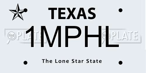 1MPHL Texas License Plate