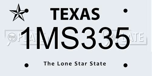 1MS335 Texas License Plate