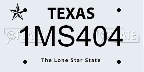 1MS404 Texas License Plate