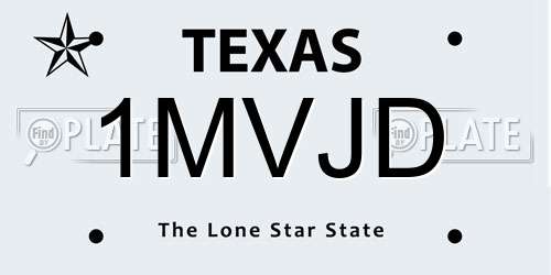 1MVJD Texas License Plate