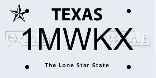 1MWKX Texas License Plate