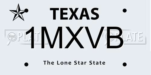1MXVB Texas License Plate