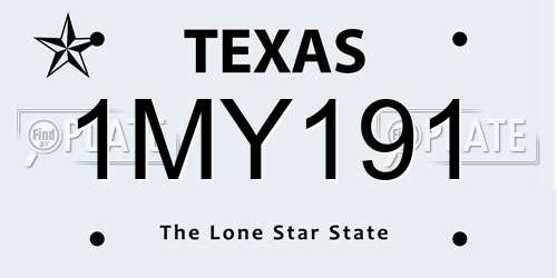 1MY191 Texas License Plate