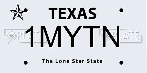 1MYTN Texas License Plate