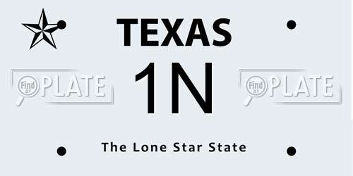 1N Texas License Plate