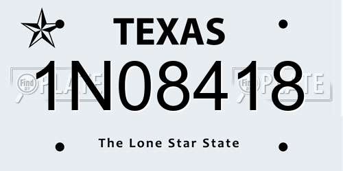 1N08418 Texas License Plate