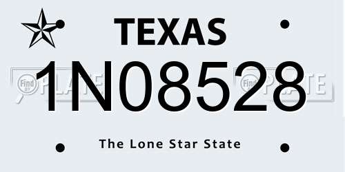 1N08528 Texas License Plate
