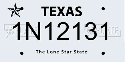 1N12131 Texas License Plate