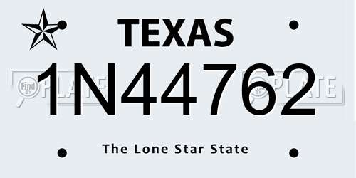 1N44762 Texas License Plate