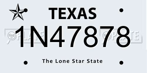 1N47878 Texas License Plate