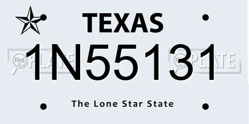 1N55131 Texas License Plate