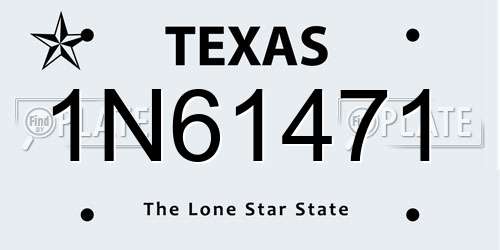 1N61471 Texas License Plate