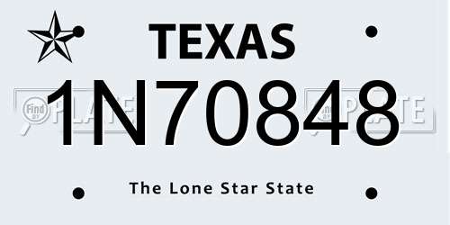 1N70848 Texas License Plate