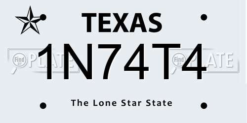 1N74T4 Texas License Plate