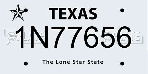 1N77656 Texas License Plate