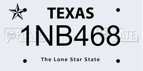 1NB468 Texas License Plate