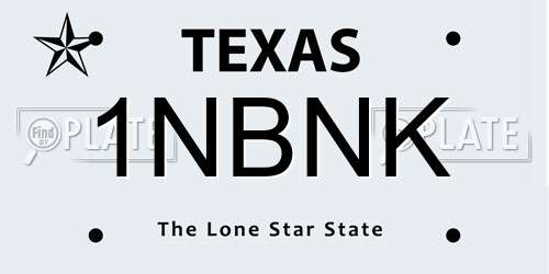1NBNK Texas License Plate