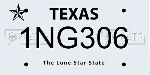 1NG306 Texas License Plate