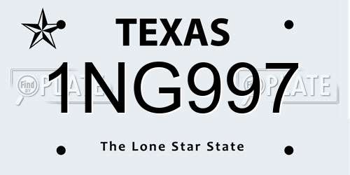 1NG997 Texas License Plate