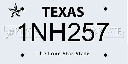 1NH257 Texas License Plate