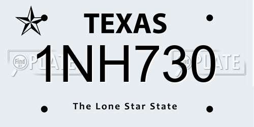 1NH730 Texas License Plate