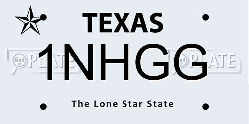 1NHGG Texas License Plate