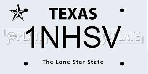 1NHSV Texas License Plate