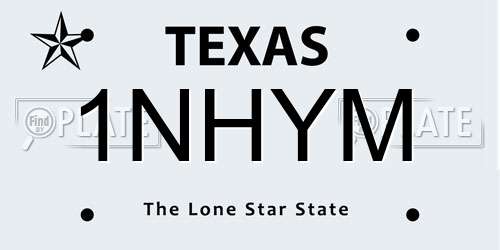 1NHYM Texas License Plate