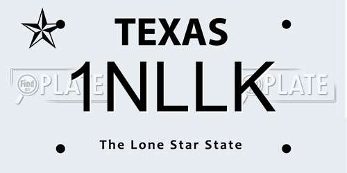 1NLLK Texas License Plate