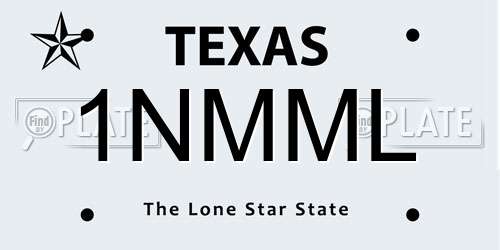 1NMML Texas License Plate