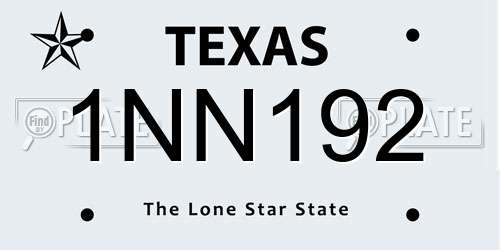 1NN192 Texas License Plate
