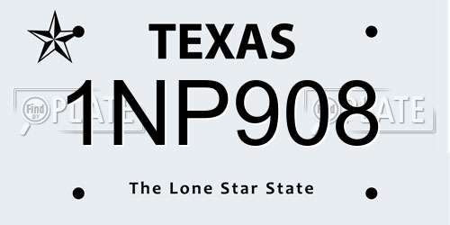 1NP908 Texas License Plate