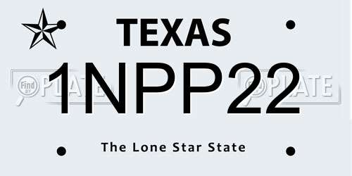 1NPP22 Texas License Plate