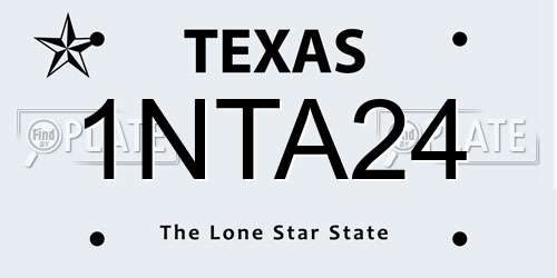 1NTA24 Texas License Plate