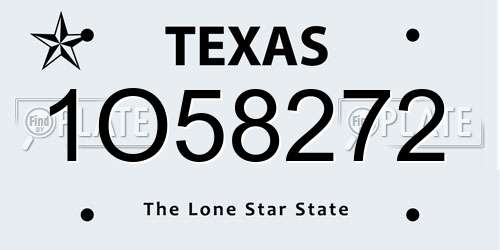 1O58272 Texas License Plate