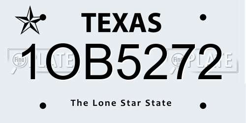1OB5272 Texas License Plate