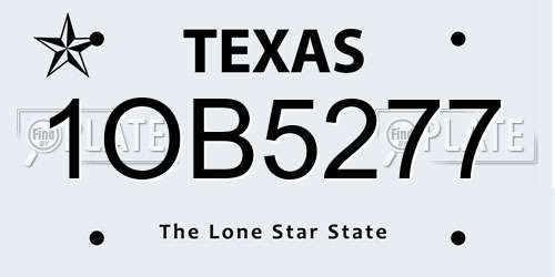 1OB5277 Texas License Plate