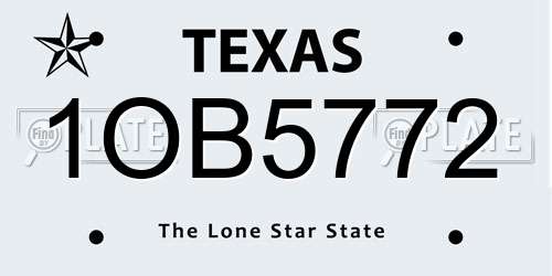 1OB5772 Texas License Plate