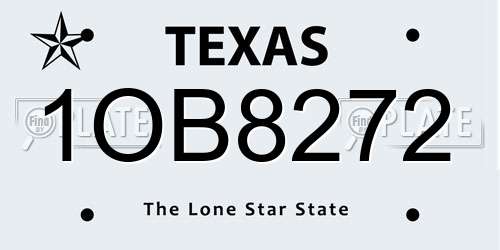 1OB8272 Texas License Plate