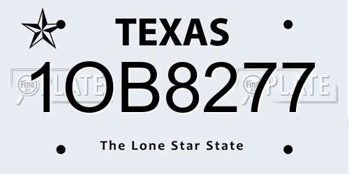 1OB8277 Texas License Plate