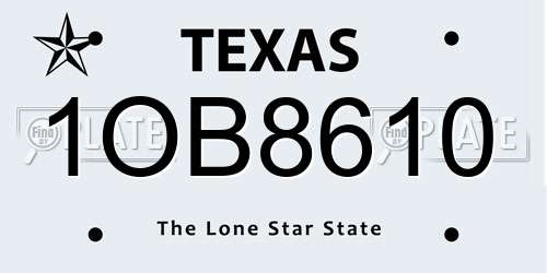 1OB8610 Texas License Plate