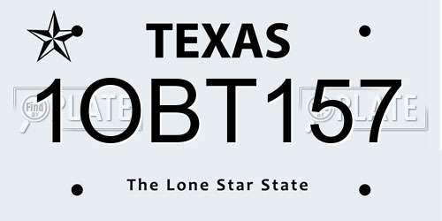 1OBT157 Texas License Plate